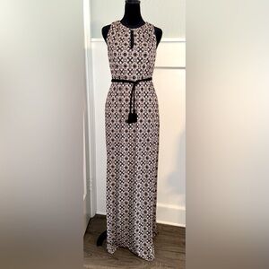 Soma Print Maxi Dress with Braided Belt